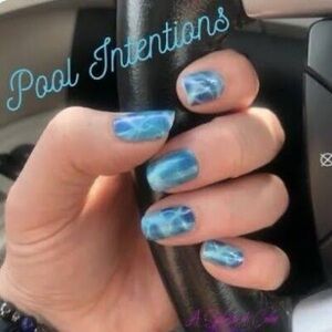 Color Street RETIRED Pool Intentions Blue SHIMMER Nail Set